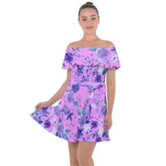 Violet-02 Off Shoulder Velour Dress