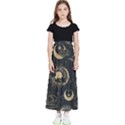 Asian Seamless Pattern With Clouds Moon Sun Stars Vector Collection Oriental Chinese Japanese Korean Kids  Flared Maxi Skirt View1