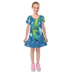 Painting-01 Kids  Short Sleeve Velvet Dress
