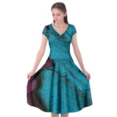 Plumage Cap Sleeve Wrap Front Dress