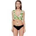 Vegetable Pattern With Composition Broccoli Low Cut Ruffle Edge Bikini Top View1
