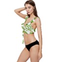 Vegetable Pattern With Composition Broccoli Low Cut Ruffle Edge Bikini Top View2