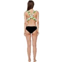 Vegetable Pattern With Composition Broccoli Low Cut Ruffle Edge Bikini Top View4