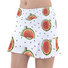 Seamless Background Pattern With Watermelon Slices Classic Tennis Skirt