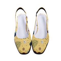 Seamless Pattern Of Sunglasses Tropical Leaves And Flower Women s Classic Slingback Heels