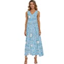 Dentist Blue Seamless Pattern V-Neck Sleeveless Loose Fit Overalls View1