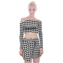 Optical-illusion-illusion-black Off Shoulder Top with Mini Skirt Set View1