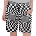 Optical-illusion-chessboard-tunnel Women s Pocket Shorts View1