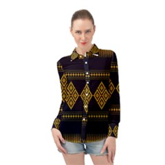 Abstract-batik Klasikjpg Long Sleeve Chiffon Shirt