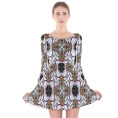 Background-baitik Long Sleeve Velvet Skater Dress