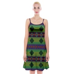 Background-batik 01 Spaghetti Strap Velvet Dress