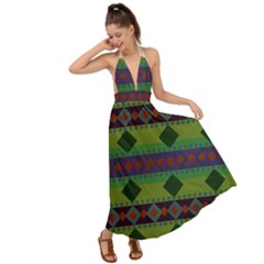 Background-batik 01 Backless Maxi Beach Dress