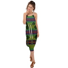 Background-batik 01 Waist Tie Cover Up Chiffon Dress