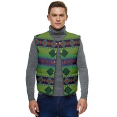 Background-batik 01 Men s Button Up Puffer Vest	