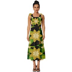Background-batik 02 Tie-strap Tiered Midi Chiffon Dress