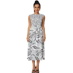 Batik Klasik In Indonesia Sleeveless Round Neck Midi Dress