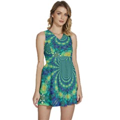 Fractal Sleeveless High Waist Mini Dress