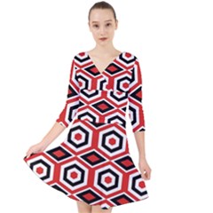 Motif-20 Quarter Sleeve Front Wrap Dress