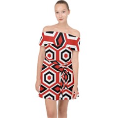 Motif-20 Off Shoulder Chiffon Dress