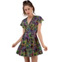 Wallpaper-background-colorful Flutter Sleeve Wrap Dress View1