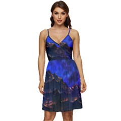 Landscape-sci-fi-alien-world V-neck Pocket Summer Dress 