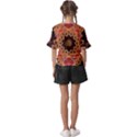 Abstract-kaleidoscope-design Kids  V-Neck Horn Sleeve Blouse View2