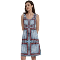 Pattern-cross-geometric-shape Classic Skater Dress