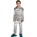 Cute Cats Seamless Pattern Kids  Long Sleeve Velvet Pajamas Set View1