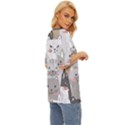 Cute Cats Seamless Pattern Oversized Basic T-Shirt View3