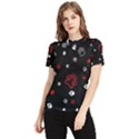 Art Pattern Traces Paw Women s Short Sleeve Rash Guard View1
