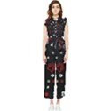 Art Pattern Traces Paw Women s Frill Top Chiffon Jumpsuit View1