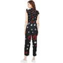 Art Pattern Traces Paw Women s Frill Top Chiffon Jumpsuit View2