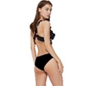 Art Pattern Traces Paw Low Cut Ruffle Edge Bikini Top View3