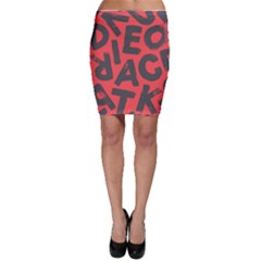 Letters Alphabet Typography Texture Bodycon Skirt