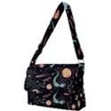 Cat And Dog Space Pattern Full Print Messenger Bag (L) View1