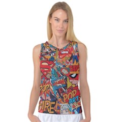 Comic Cartoon Pattern Women s Basketball Tank Top