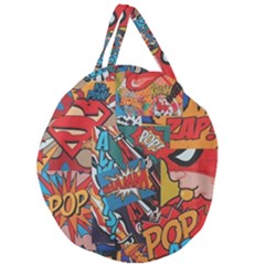 Comic Cartoon Pattern Giant Round Zipper Tote