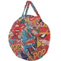 Comic Cartoon Pattern Giant Round Zipper Tote View1