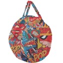 Comic Cartoon Pattern Giant Round Zipper Tote View2