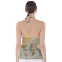 Vintage World Map Tie Back Tankini Top View2