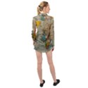 Vintage World Map Long Sleeve Chiffon Shirt View2
