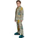 Vintage World Map Kids  Long Sleeve Velvet Pajamas Set View2