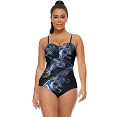 Smoke-flame-dynamic-wave-motion Retro Full Coverage Swimsuit