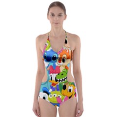 Illustration Cartoon Character Animal Cute Cut-out One Piece Swimsuit