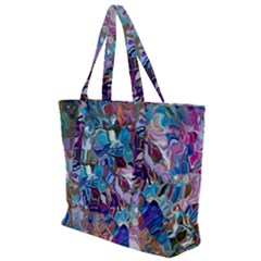 Smudged Zip Up Canvas Bag by kaleidomarblingart