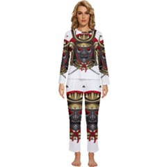 Samurai Katana Warrior Womens  Long Sleeve Lightweight Pajamas Set