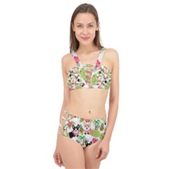 Corgis Hula Pattern Cage Up Bikini Set