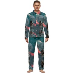 Astronaut-moon-space-nasa-planet Men s Long Sleeve Velvet Pocket Pajamas Set