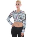 Compass-direction-north-south-east Long Sleeve Cropped Velvet Jacket View1