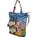Cartoon Starry Night Art Van Gogh Parody Shoulder Tote Bag View1